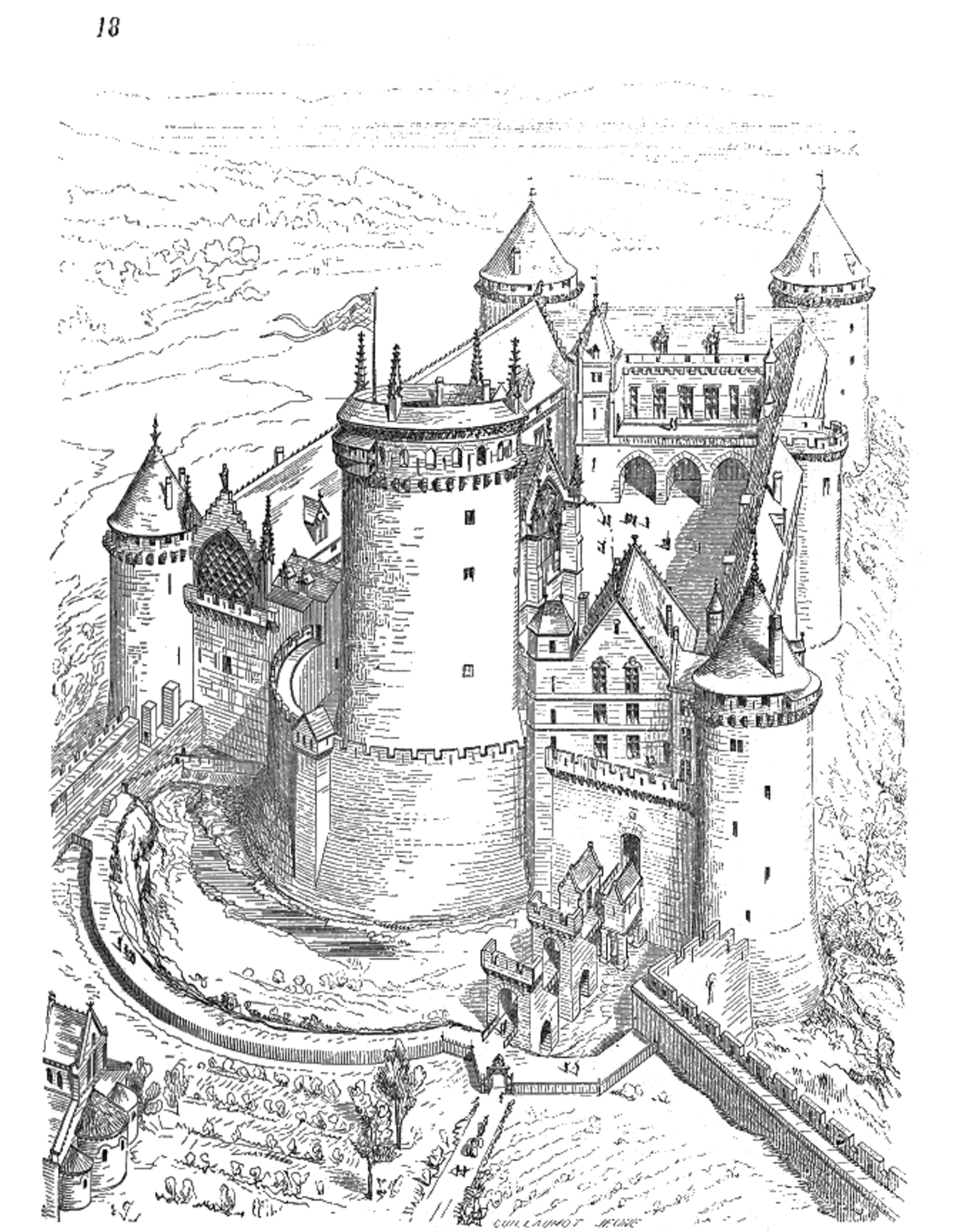 Замки 6 века. Замок де куси. Рыцарский замок средневековья донжон. Замок куси во Франции. Замок куси во Франции реконструкция.