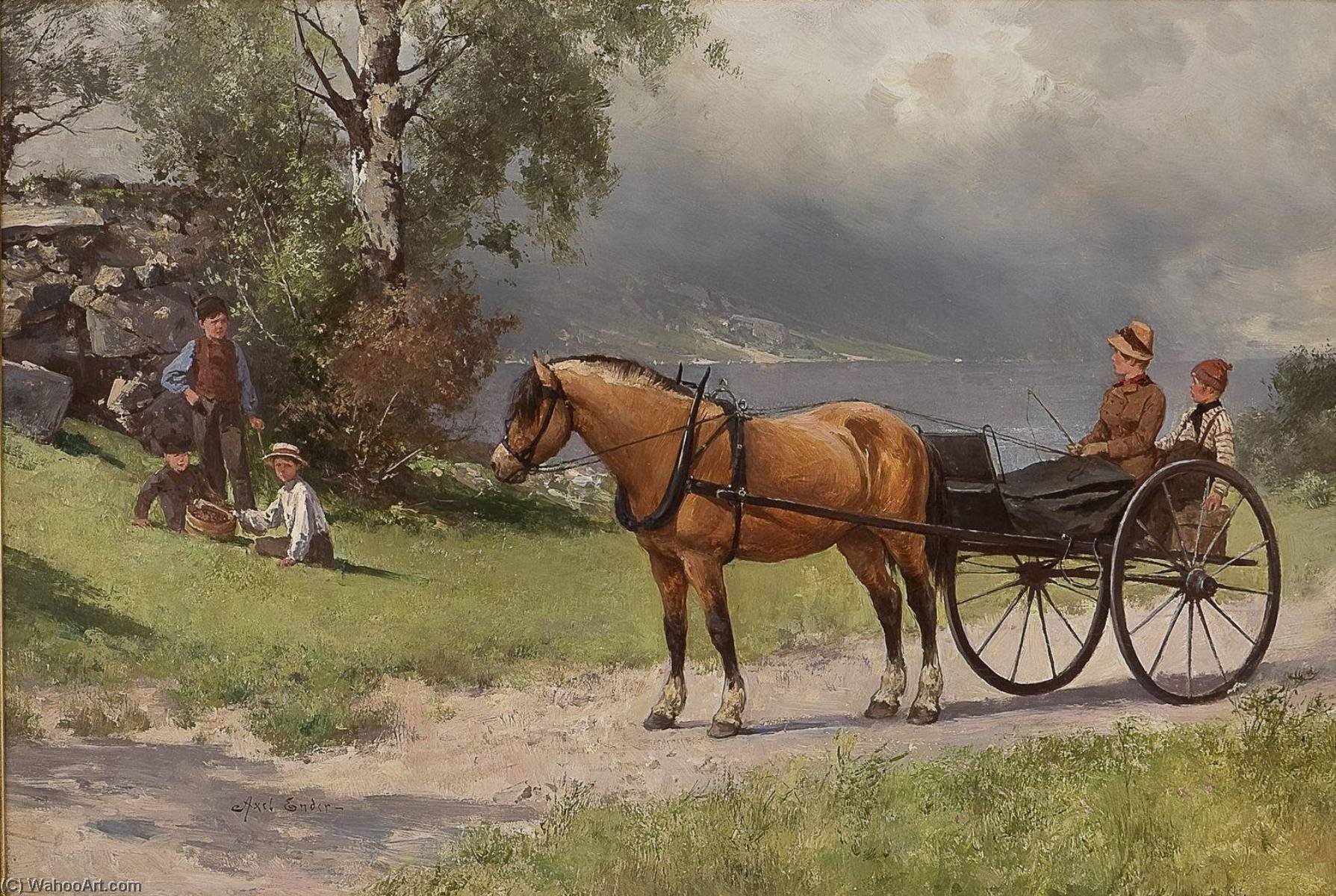 Ветер телега. Норвежский художник Axel Ender (1853-1920). Дрожки 19 век. Аксель ЭНДЕР. Axel Ender 1853-1920 Норвегия картины.