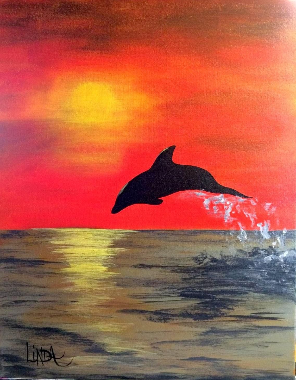 Закат на море рисунок гуашью