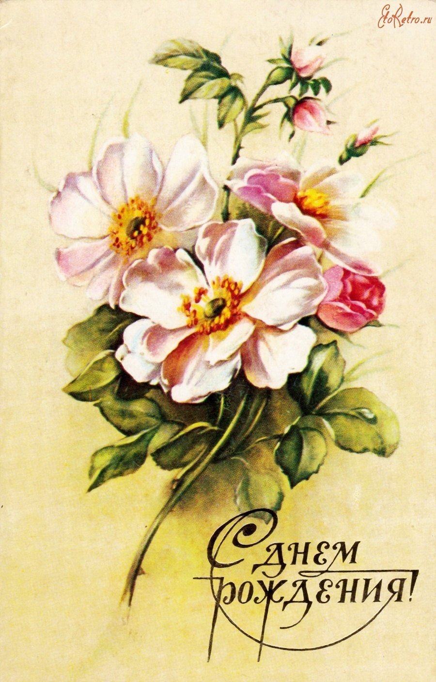 Старые открытки с цветами