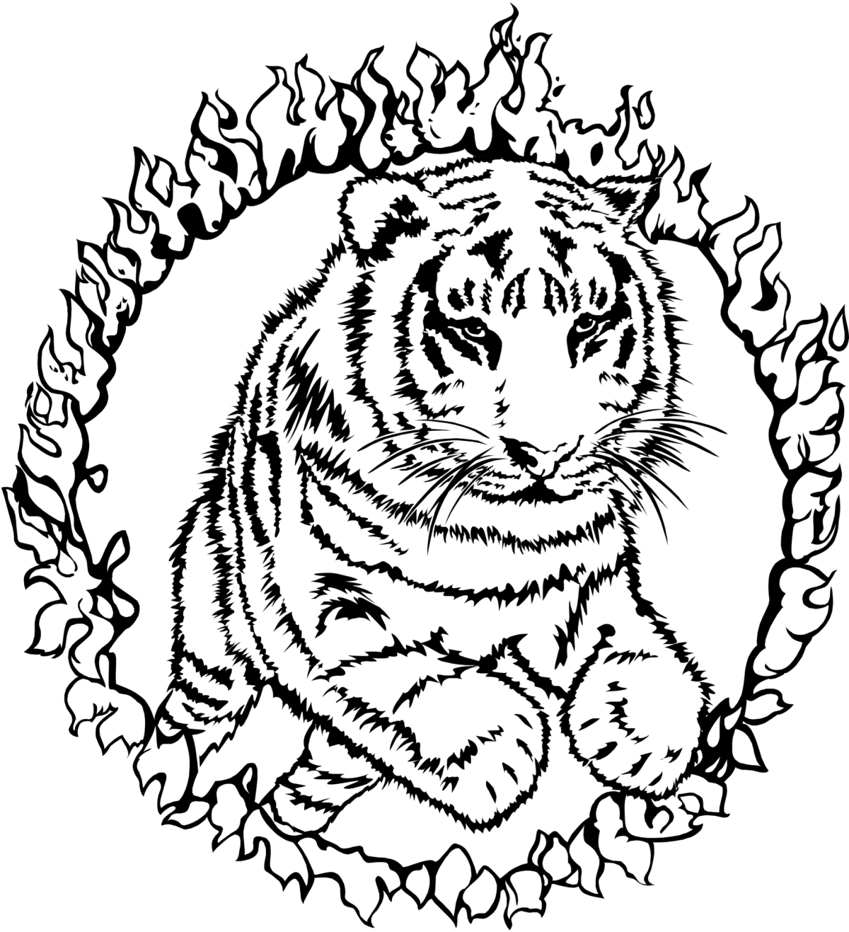 Тигр для раскрашивания