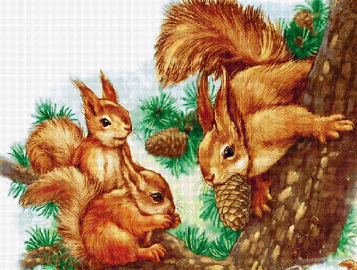 Зимовье животных в лесу