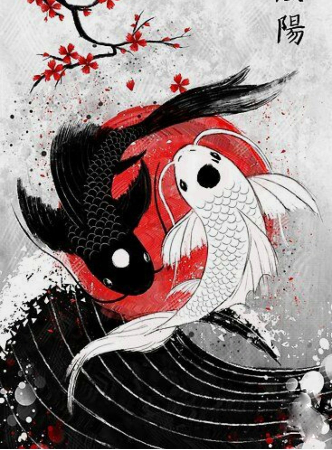 Японские рыбки Инь Янь