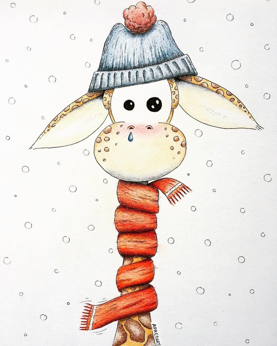 Рисунки на новый год из Пинтерест