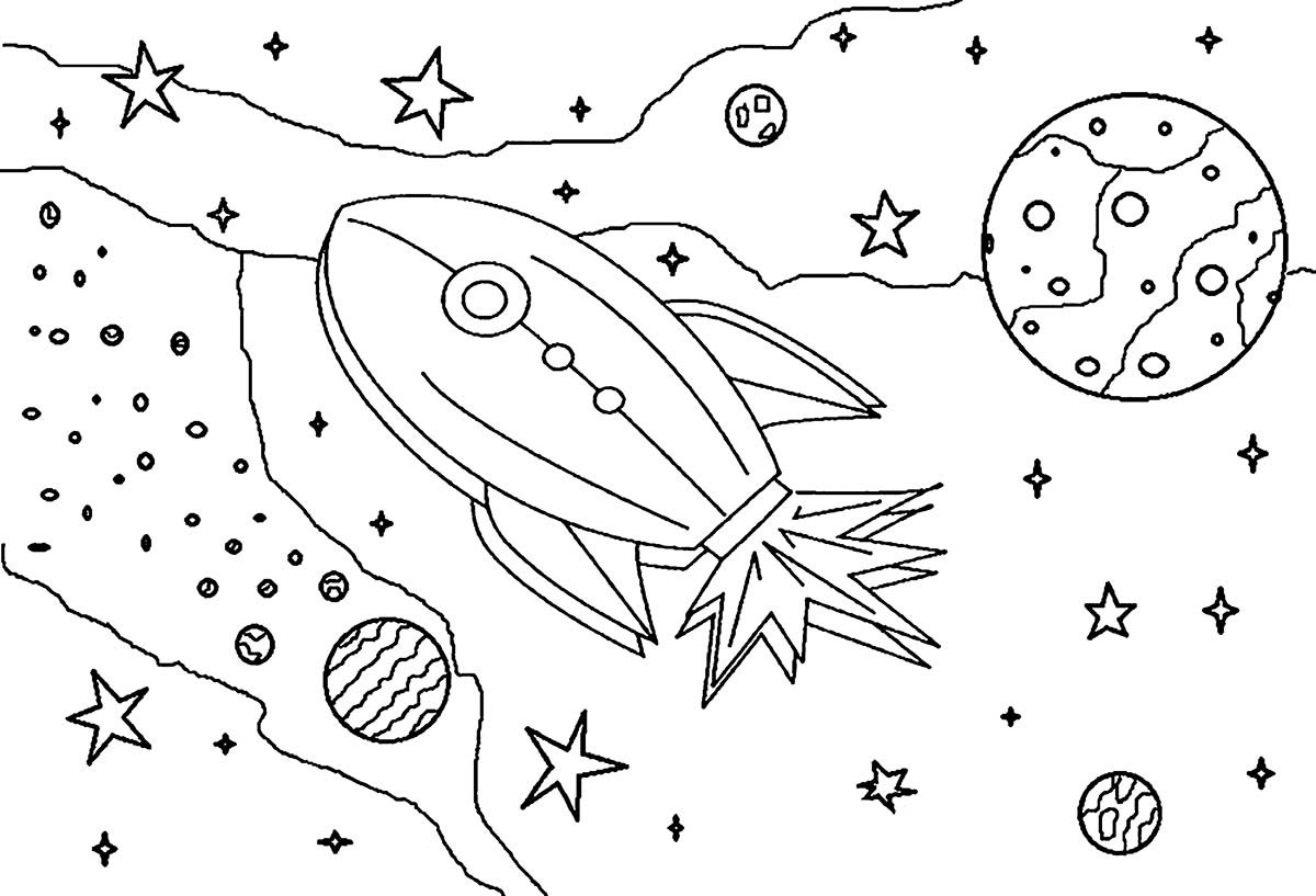 Раскраска. В космосе