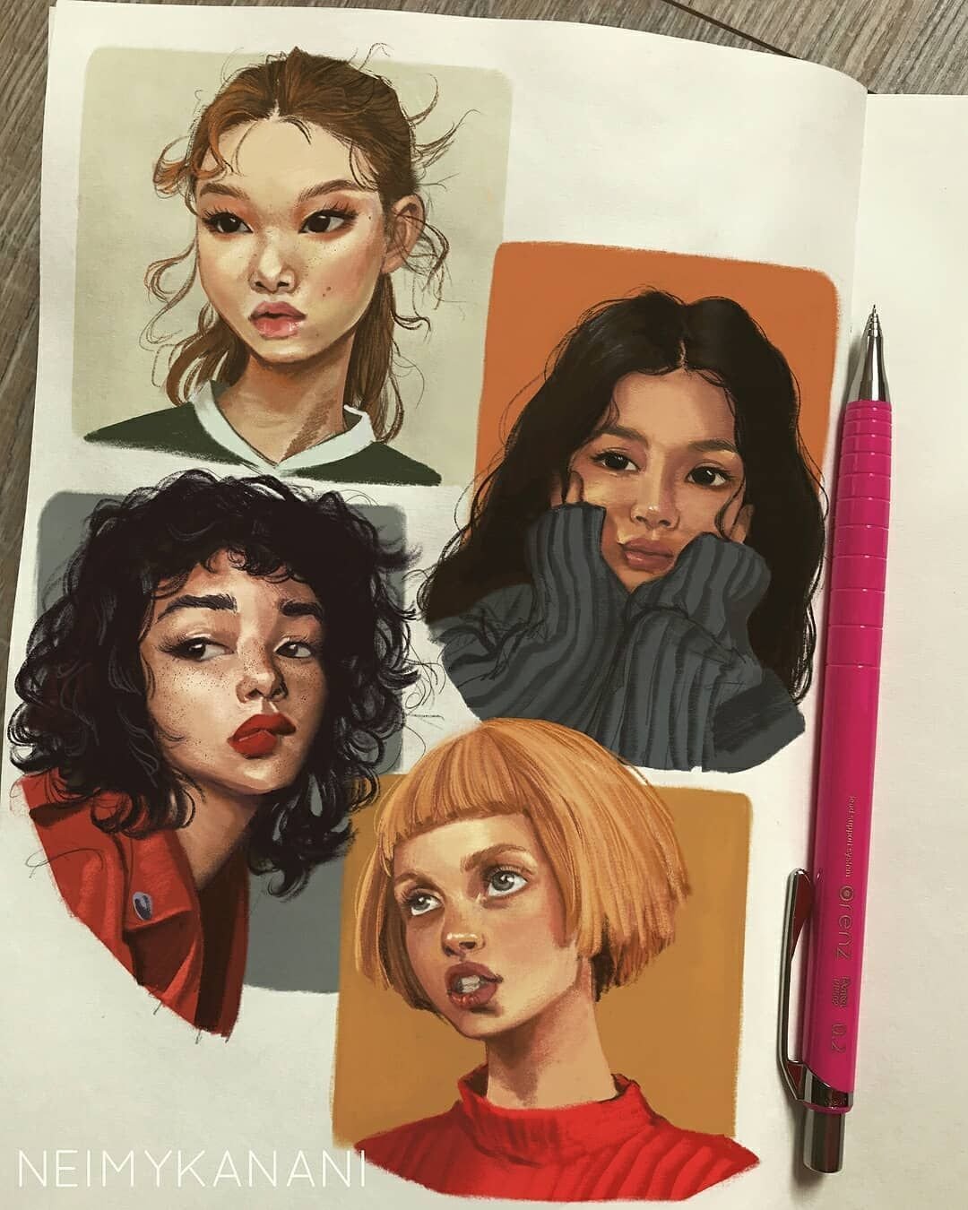 Рисунки в скетчбук лица