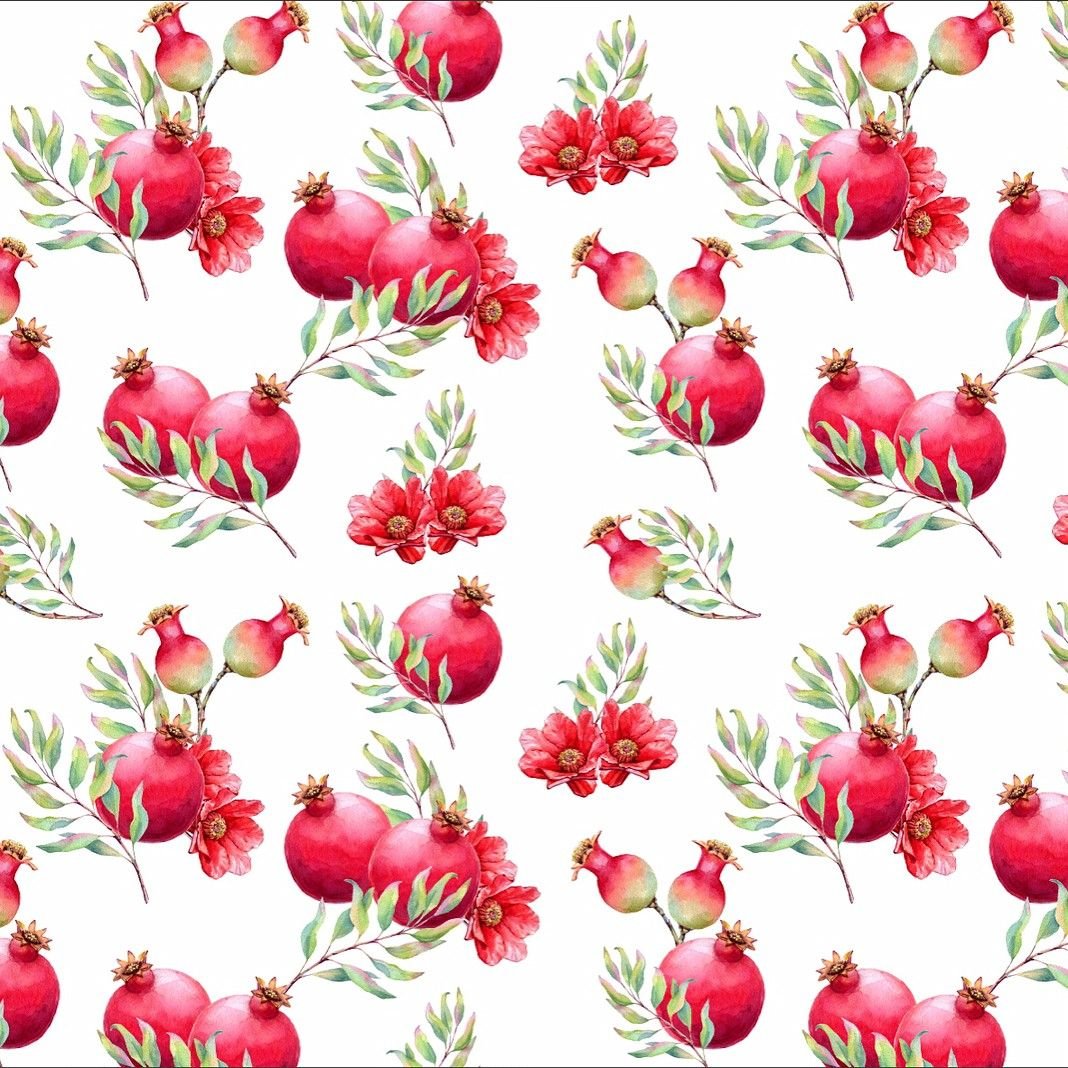 Гранат акварелью