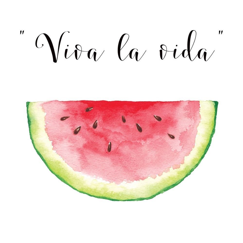 Долька арбуза акварелью