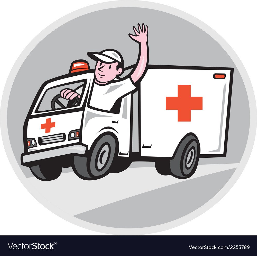 Мультяшный водитель скорой