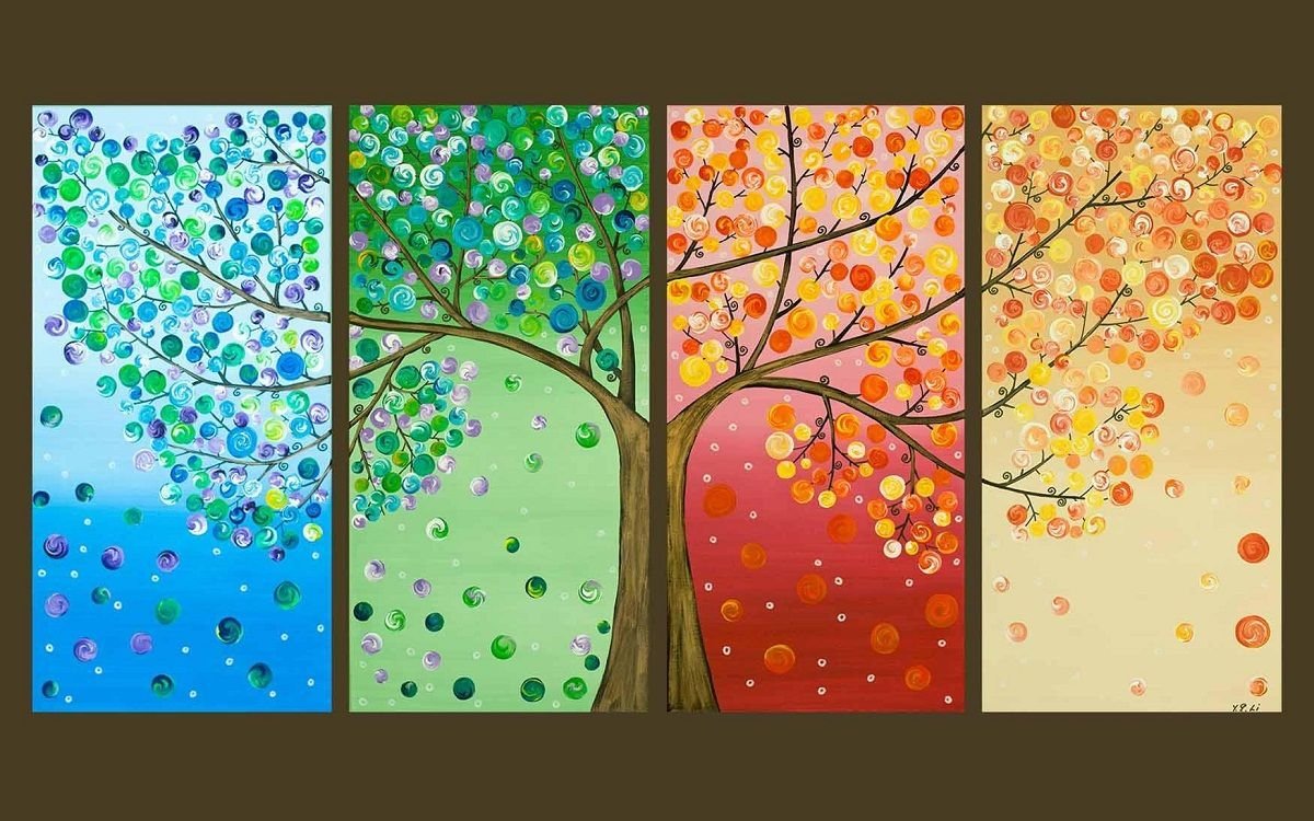 Картина дерево четыре сезона