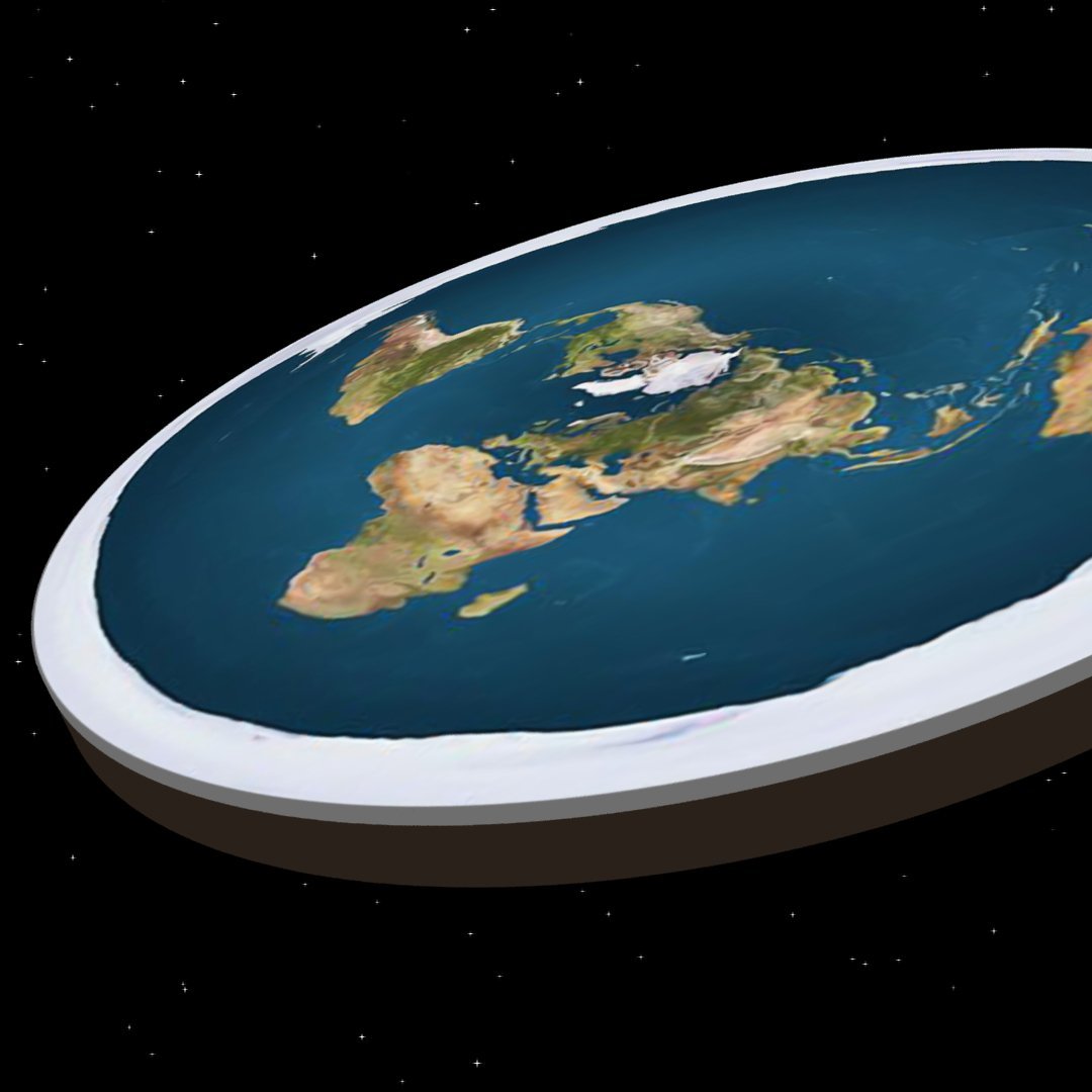 Плоская земля сбоку