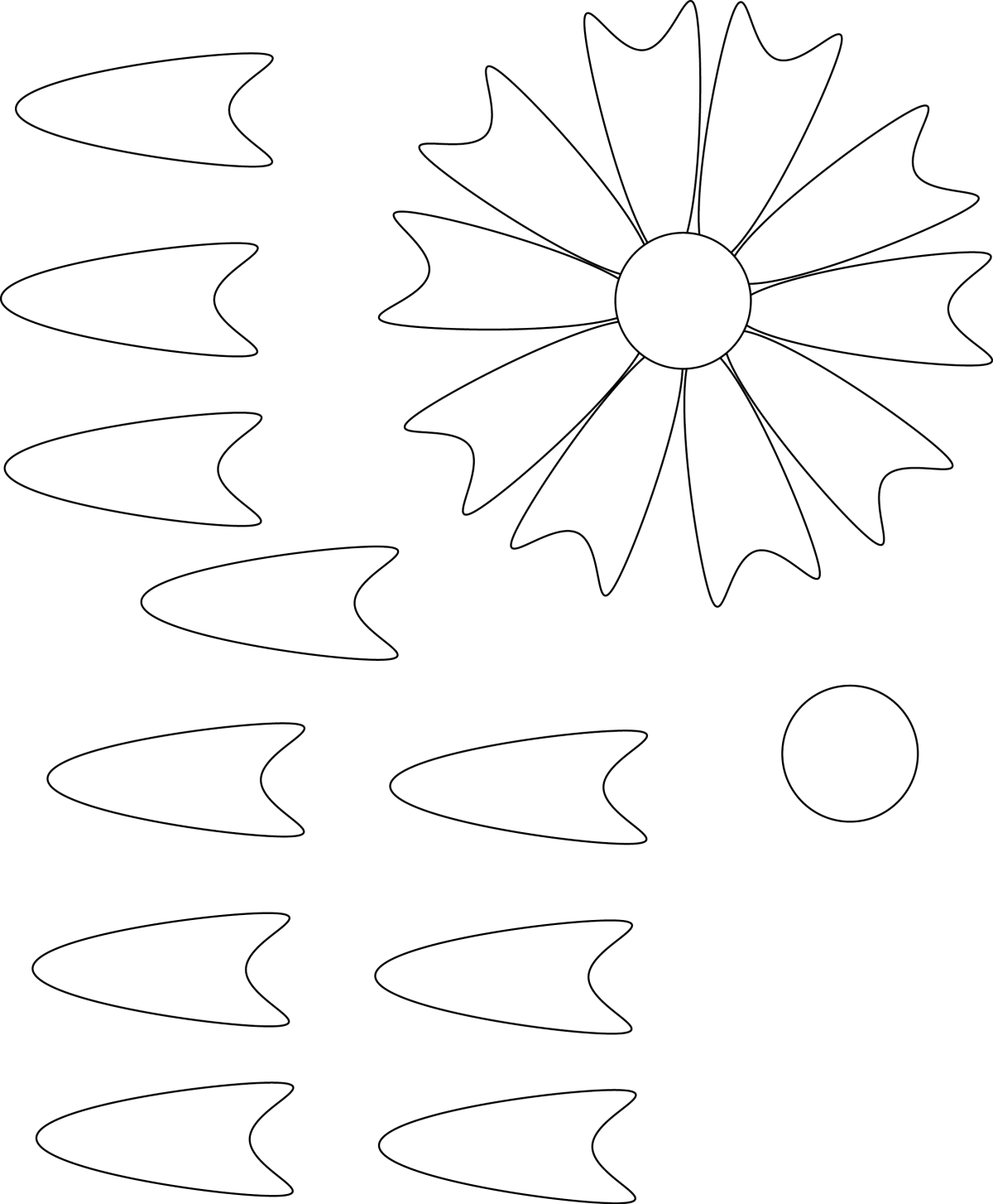 Цветы контур