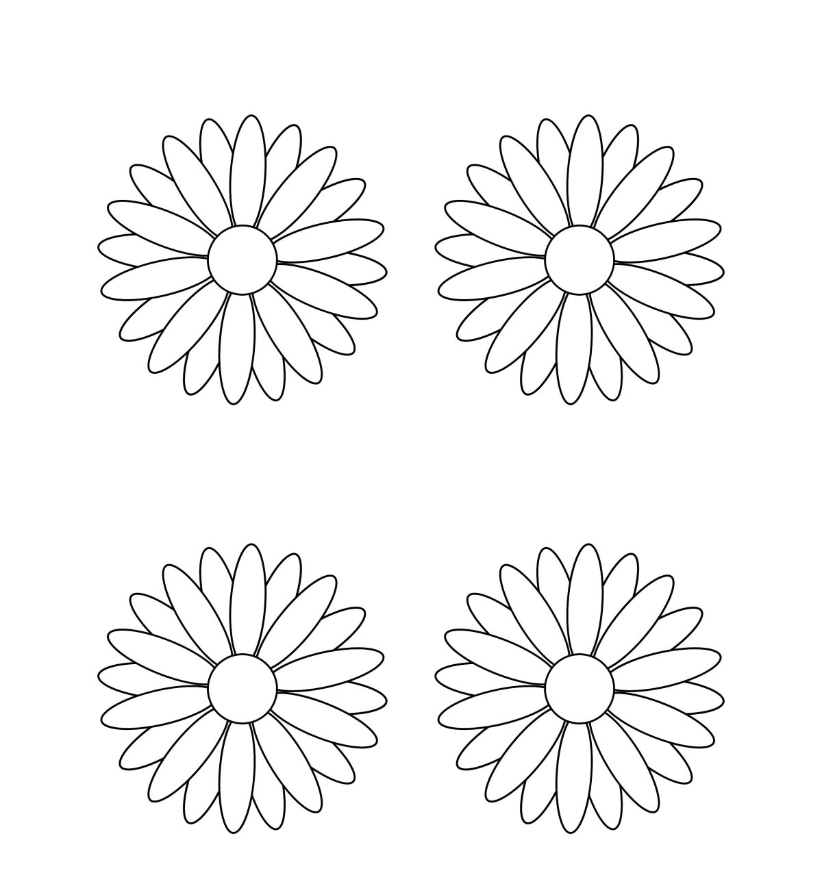 Ромашка трафарет для рисования