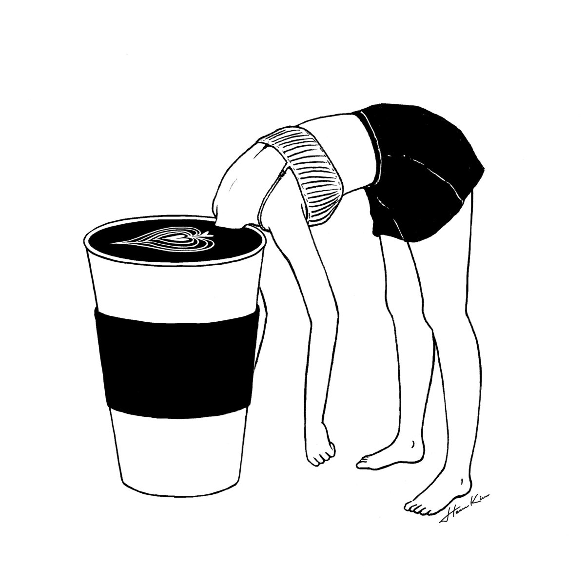 Henn Kim рисунки кофе