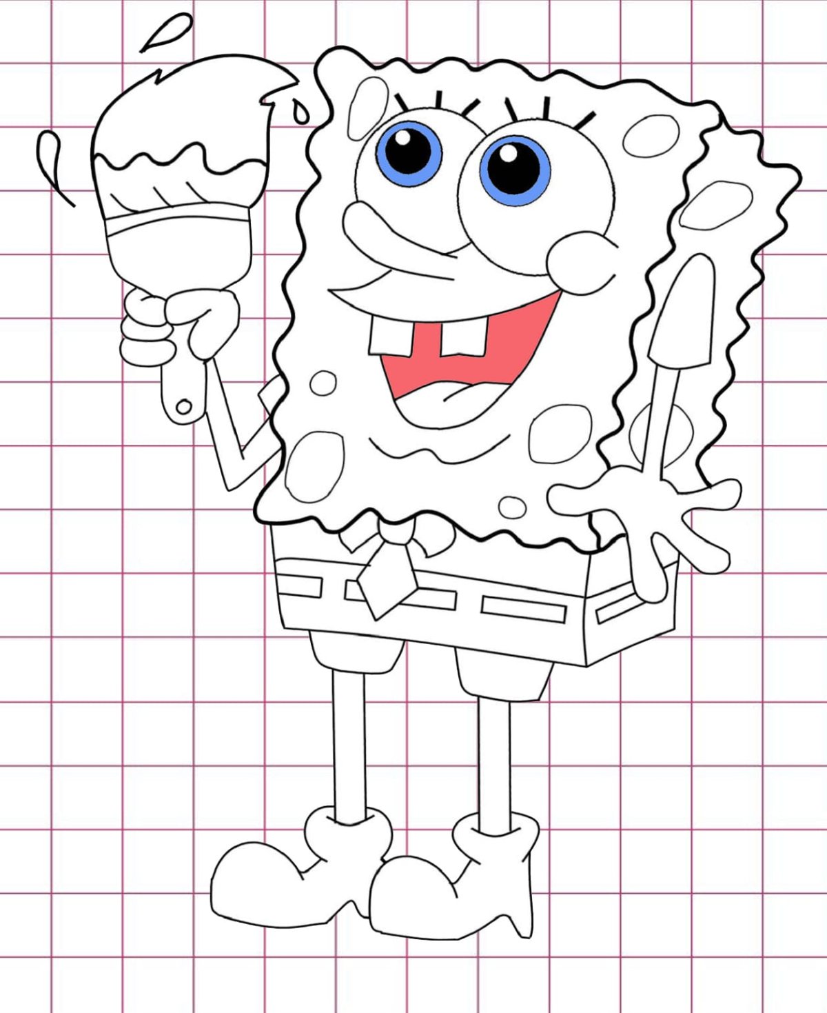 Губка Боб рисунок для срисовки