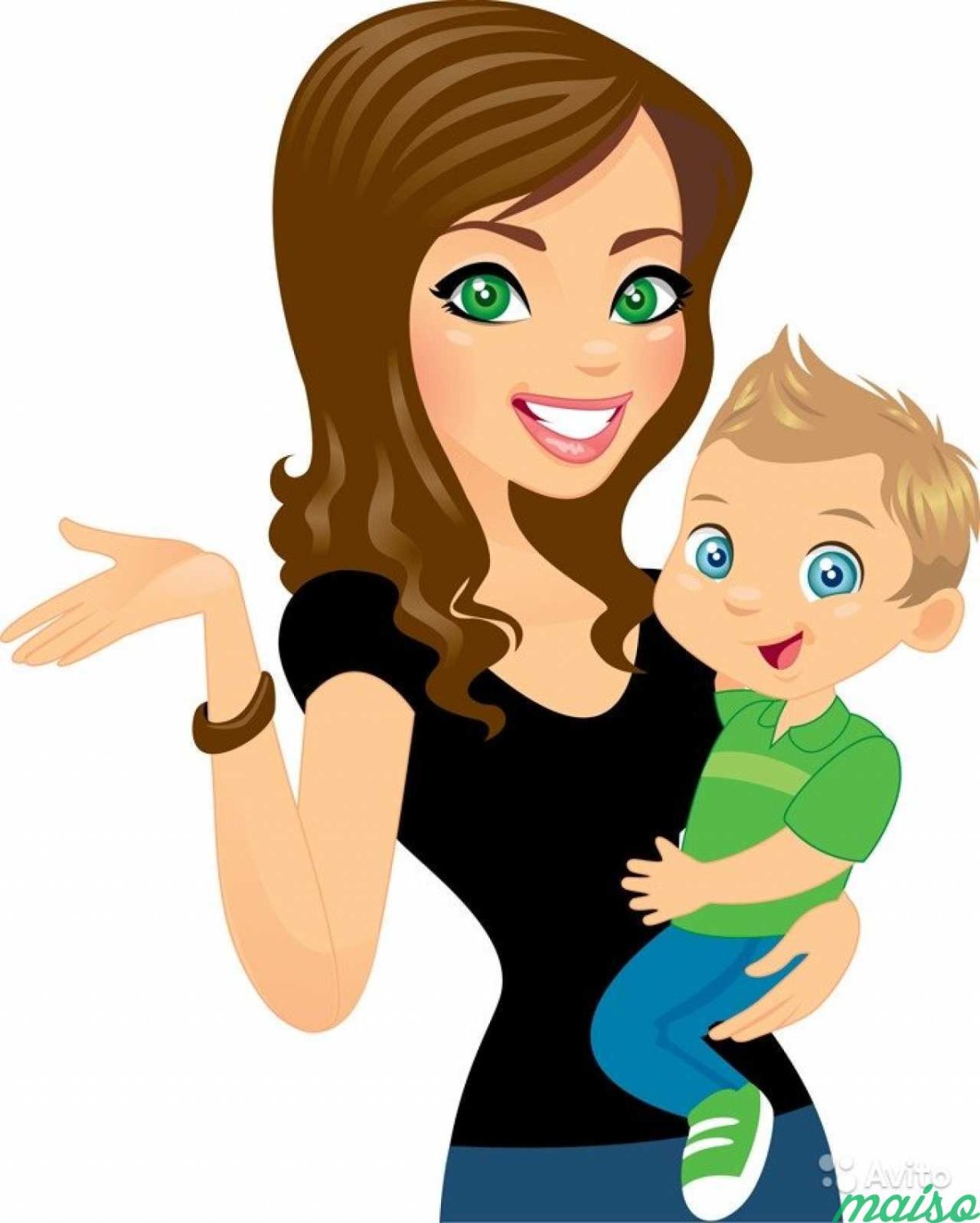 Мама с ребенком вектор