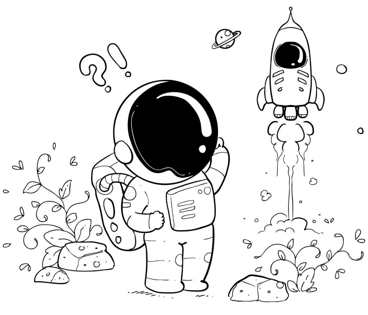 Космонавт маркерами