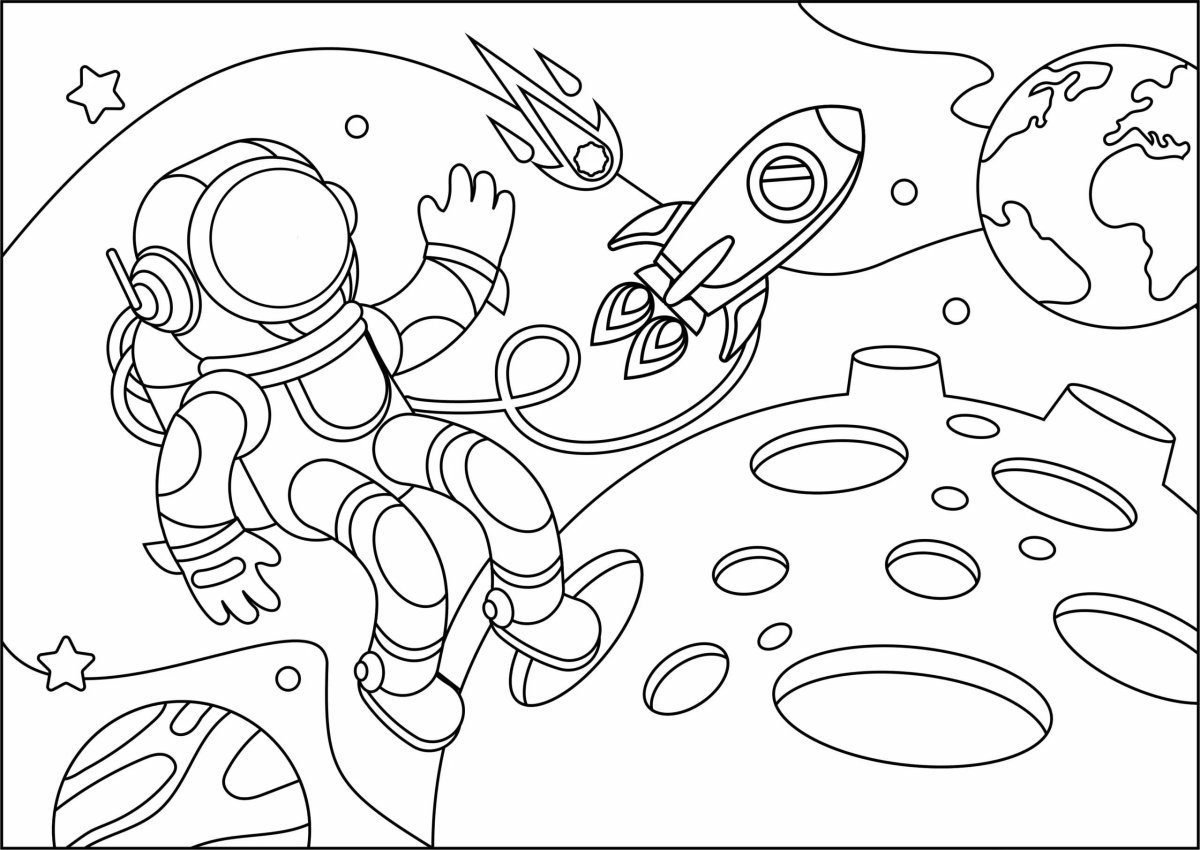 Раскраска для мальчиков 7 лет космос
