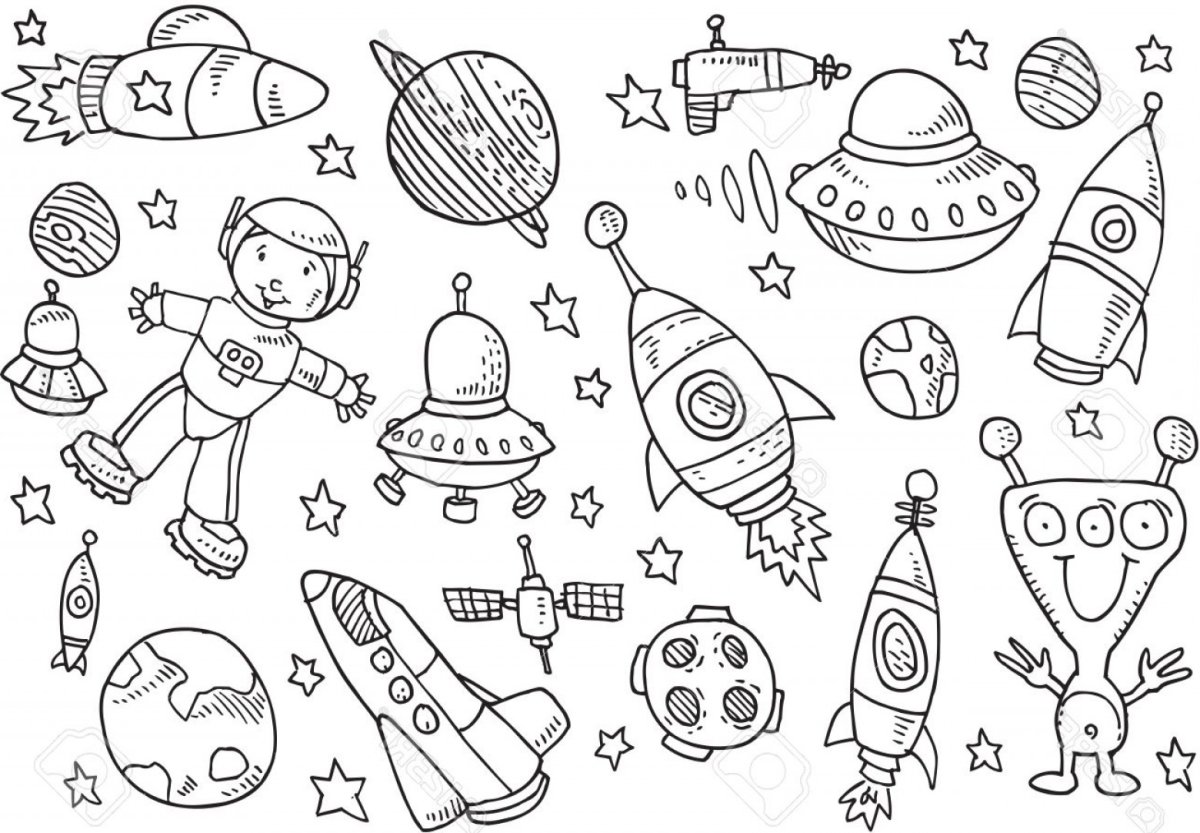 Космос раскраска для детей