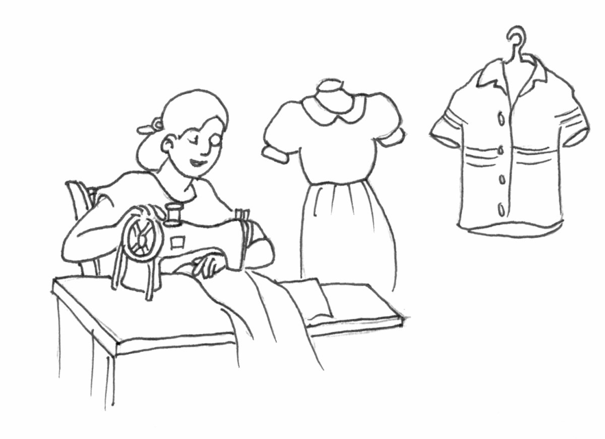 Раскраска ателье для детей