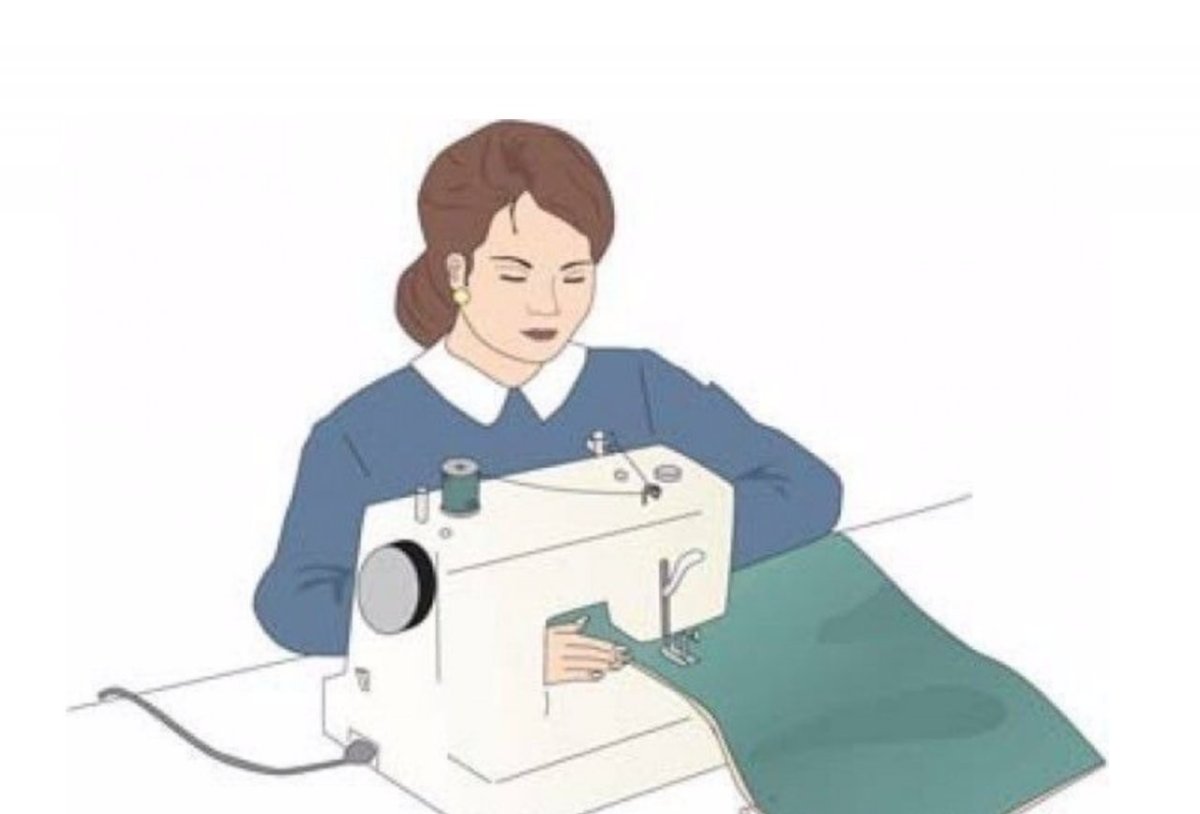 Швея на белом фоне