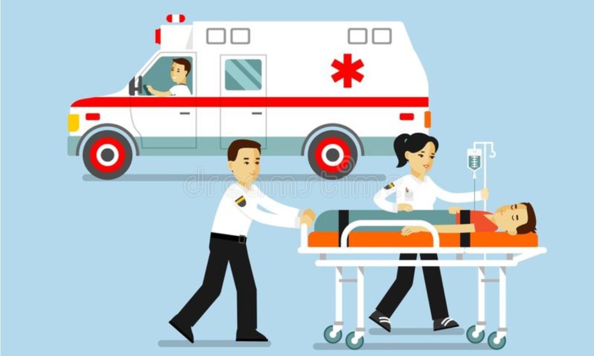 Врач на фоне машины скорой