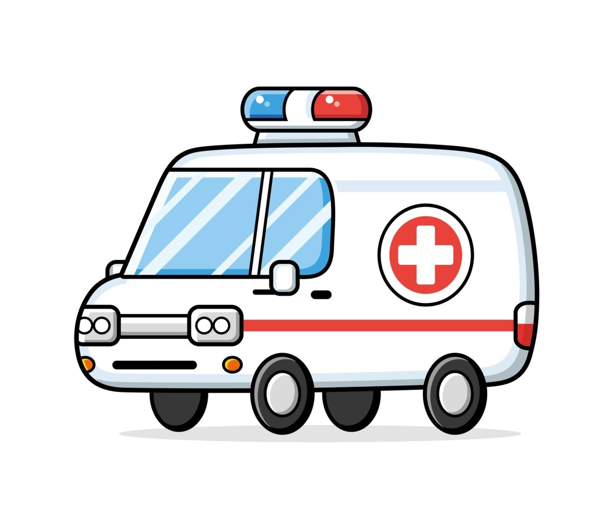 Скорая машина мультяшная