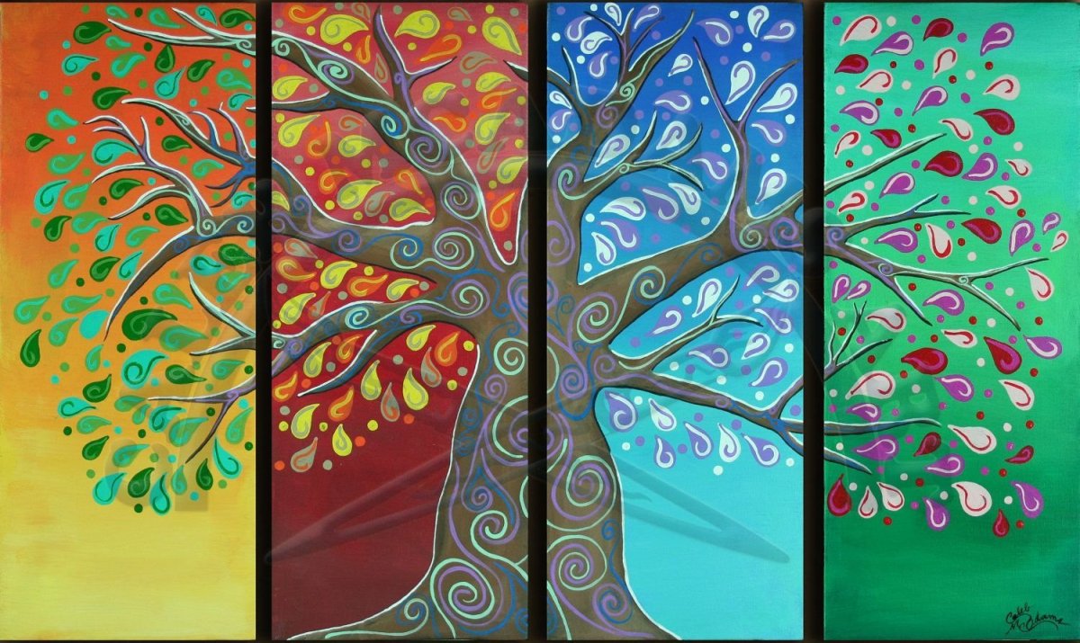 Дерево четыре сезона панно