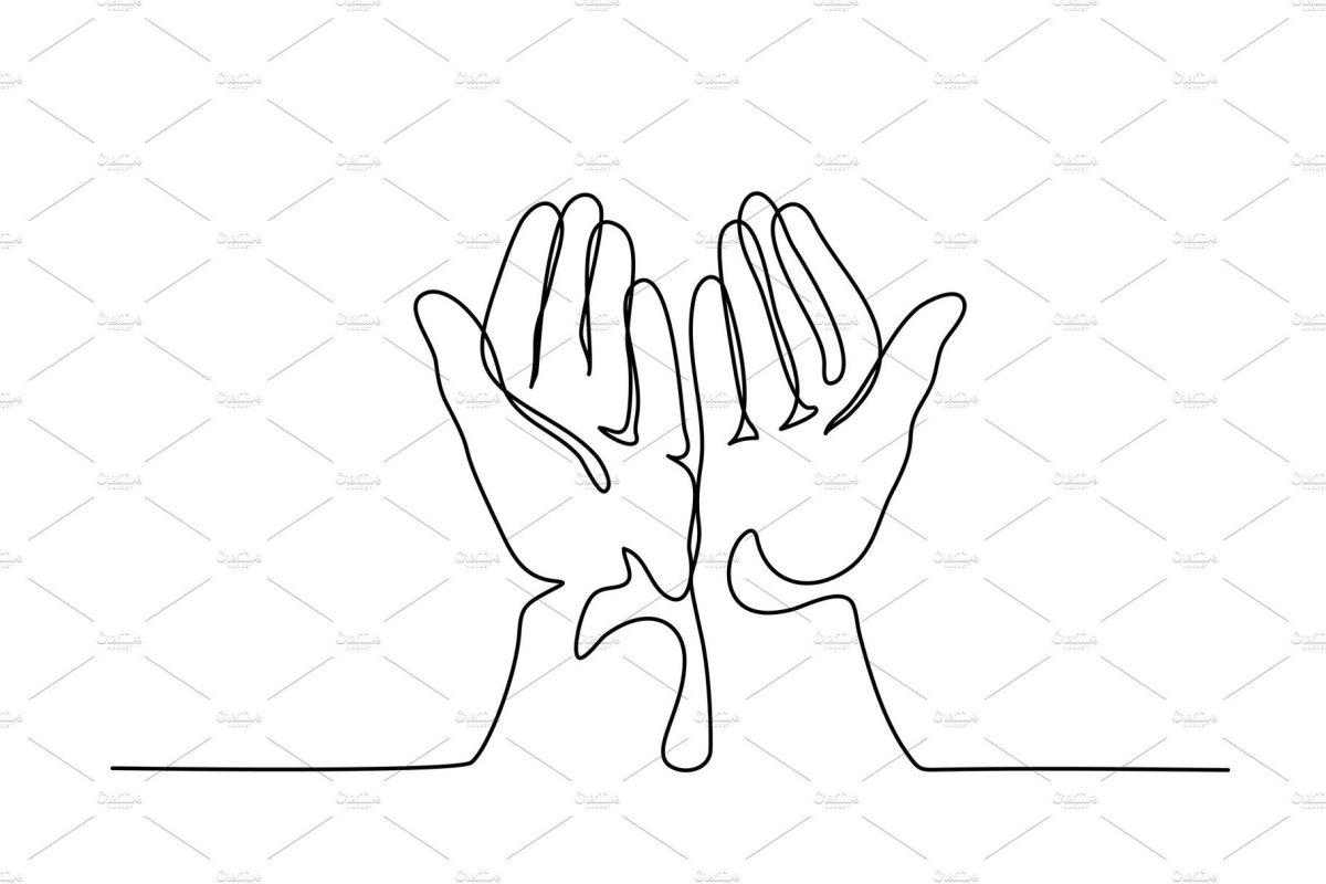 Руки непрерывной линией