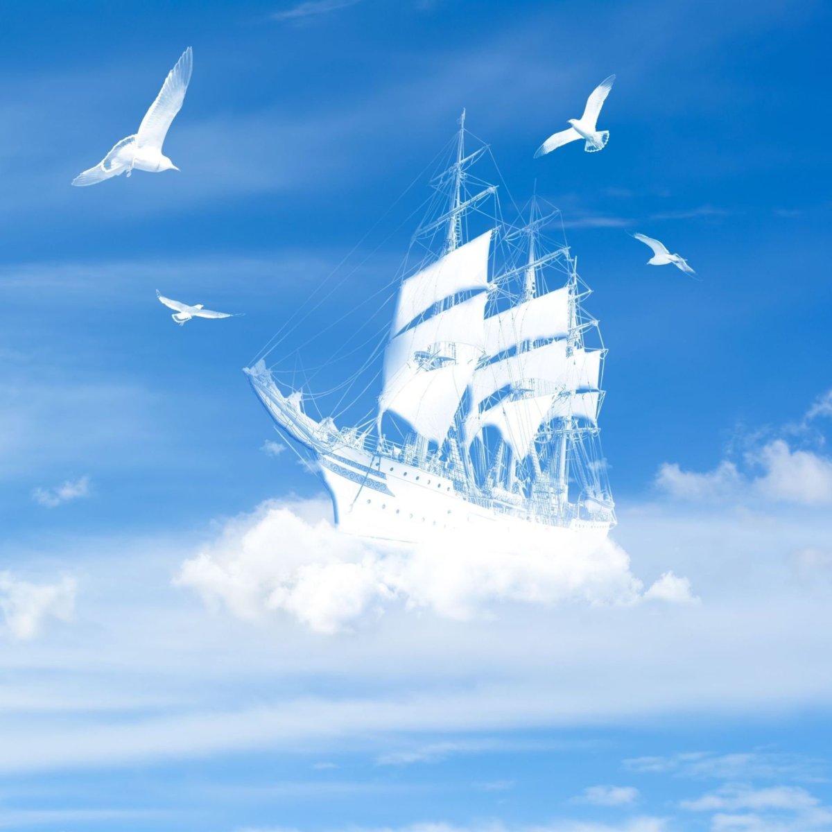 Открытка с кораблем