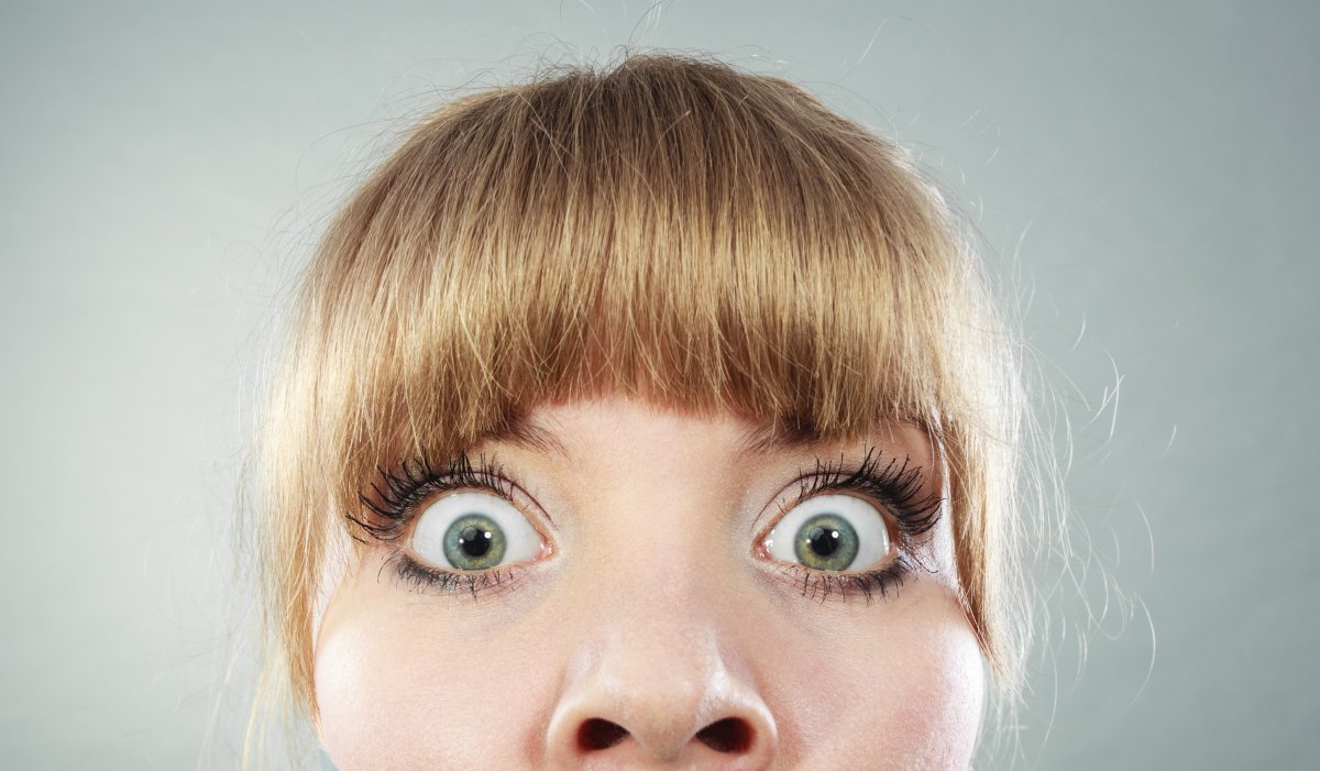 Лицо с большими удивленными глазами