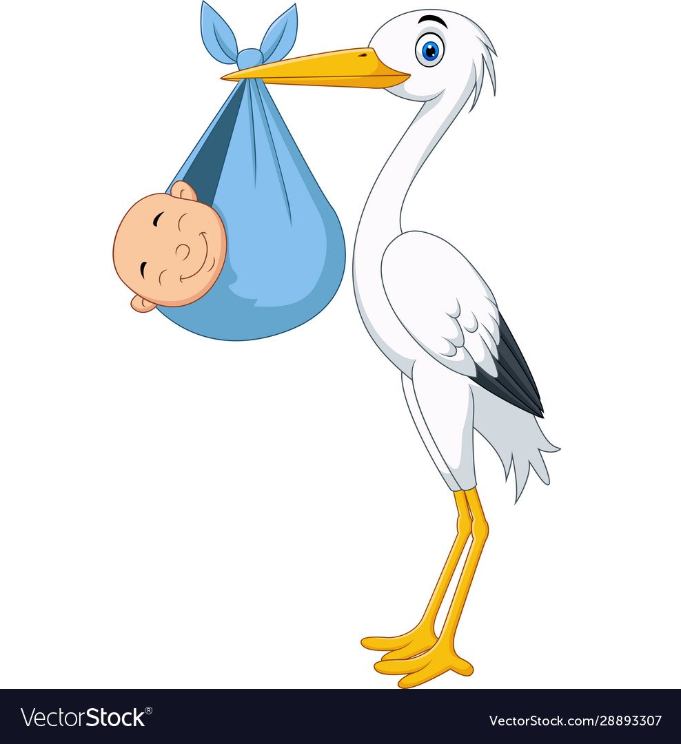 Аист на фоне гор