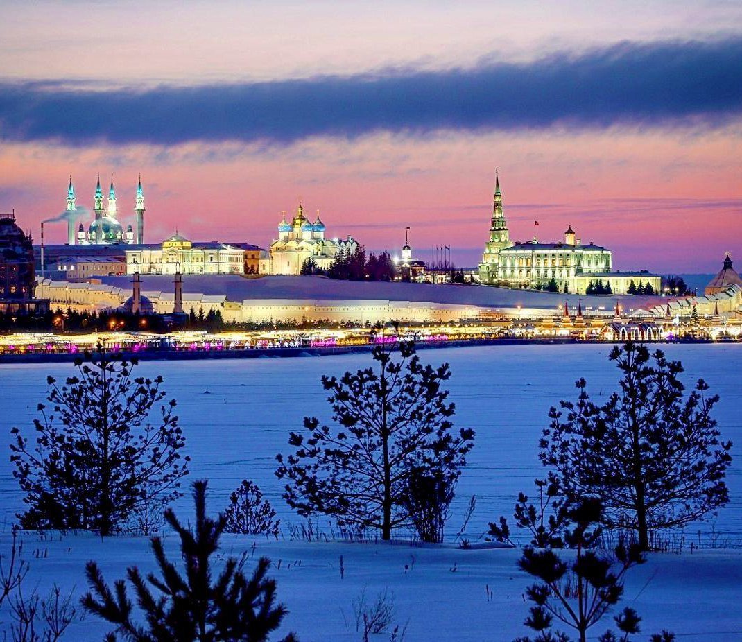 Вечерняя Казань зимняя Казань
