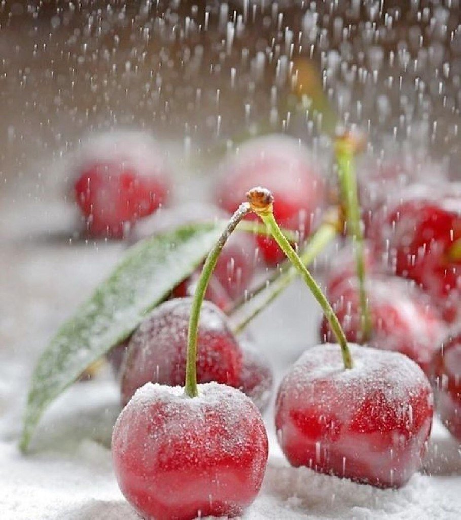 Вишня на снегу