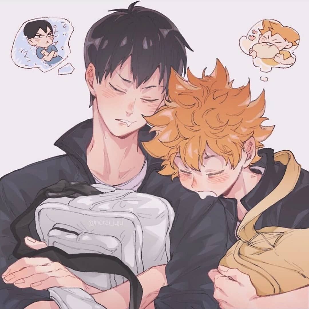 Аниме волейбол Хината и Кагеяма