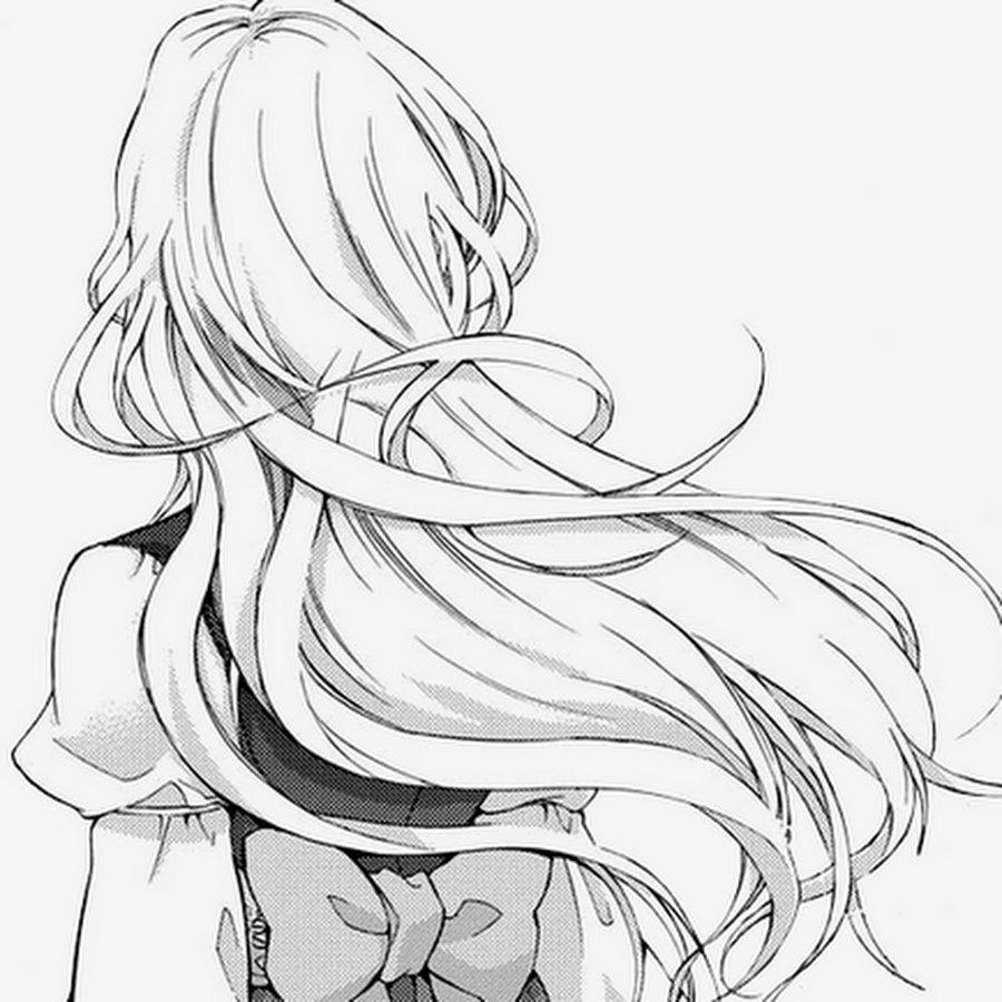 Девушка с длинными волосами Манга