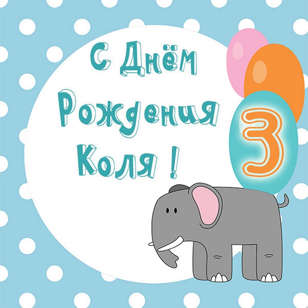 Коля с днём рождения открытки