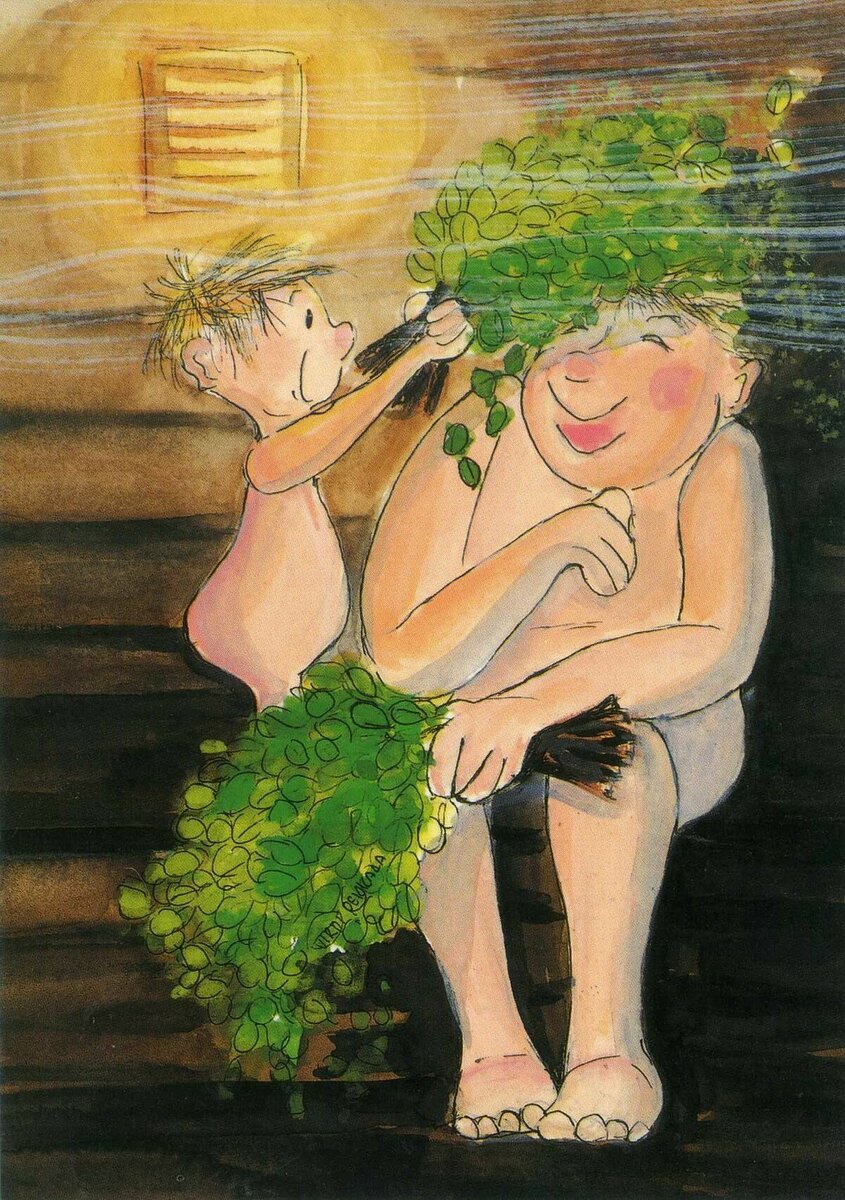 Баня рисунки смешные