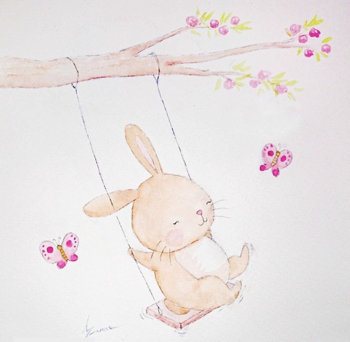 Зайчик на качелях