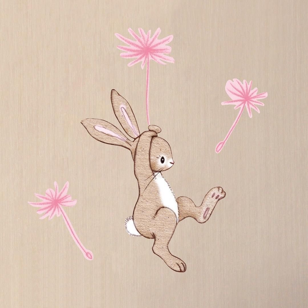 Рисунок зайчика на стену