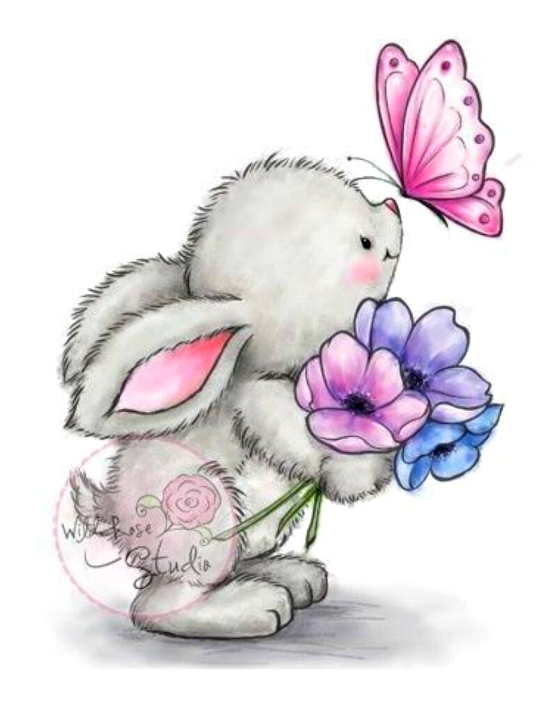 Зайчик с цветком