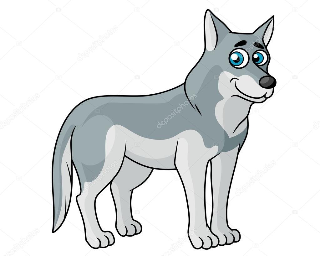 Wolf cartoon on ti-Shirt