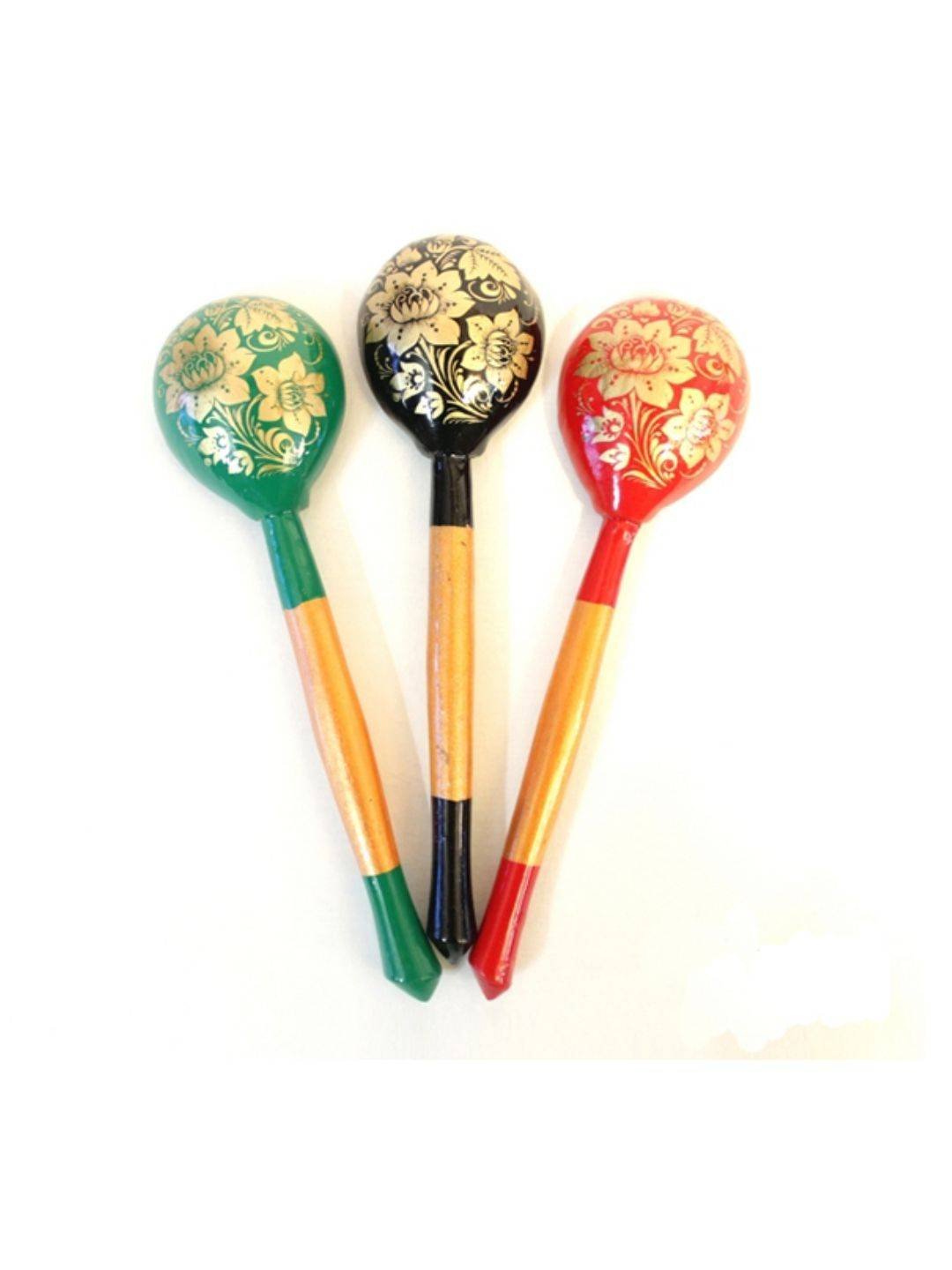 Ложка «цветы» полубаская, Городецкая роспись