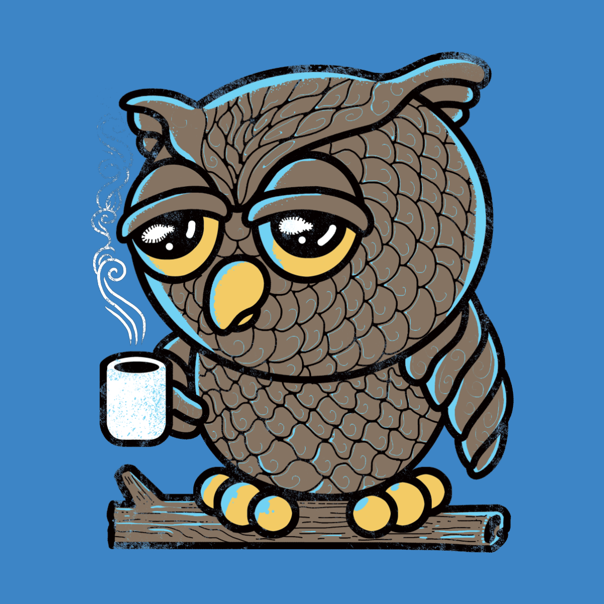 Совенок с кофе