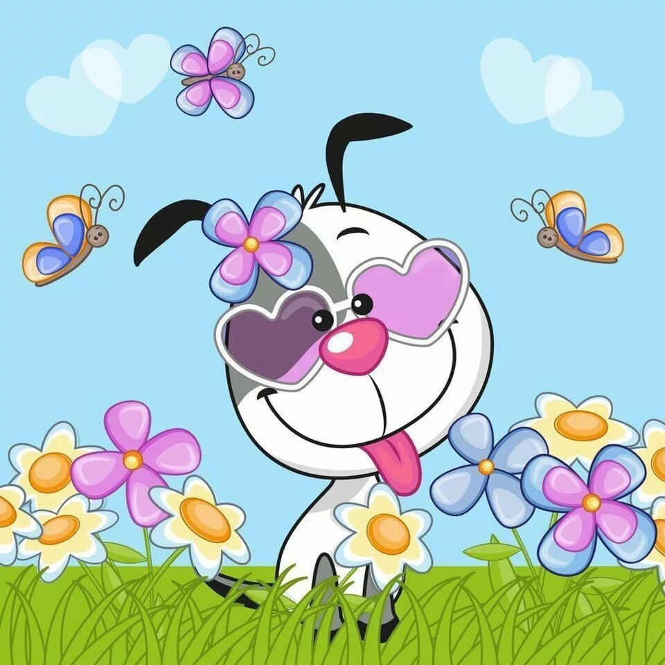 Мультяшка с цветами