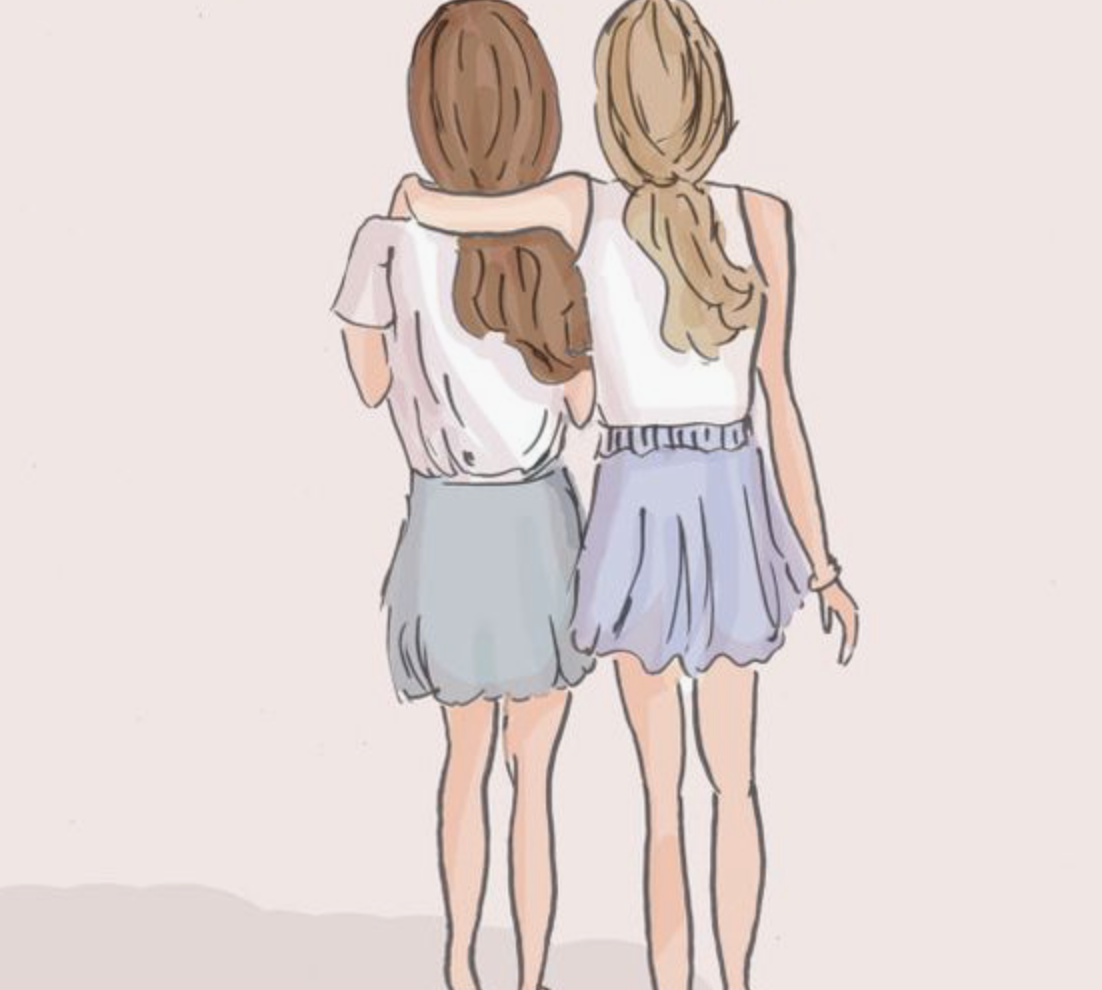 Лучшие подруги сзади рисунок