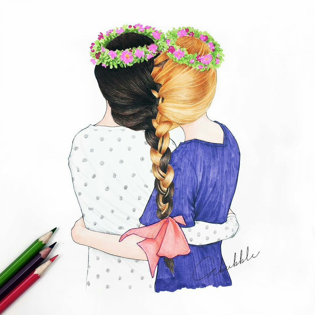 Подруги рисунок