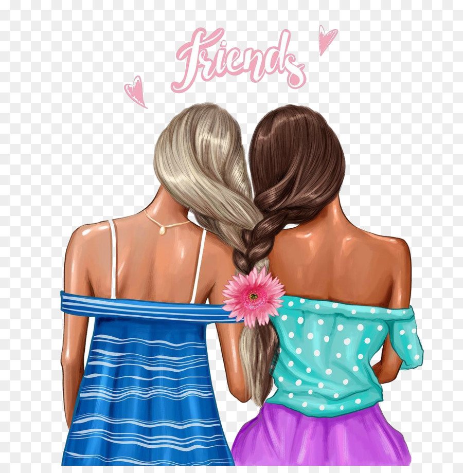 Лучшие подруги на белом фоне