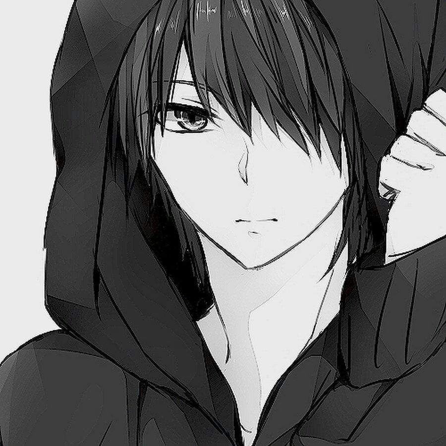 Аниме парень в капюшоне