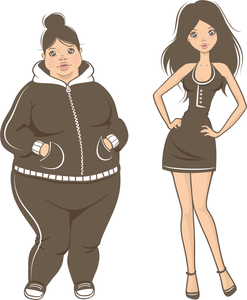 Девушка худеет вектор